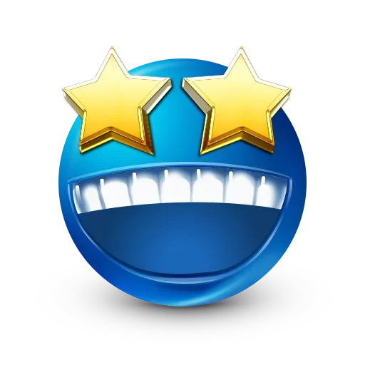 Стікер Telegram «Blue Emoji» 🤩