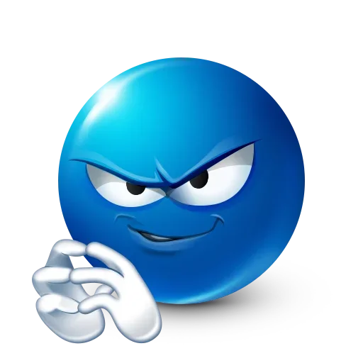 Стікер Blue Emoji 😏
