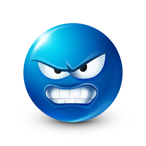 Blue Emoji sticker 😠