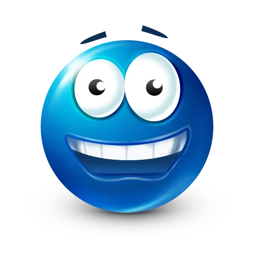 Blue Emoji sticker 😃
