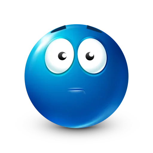 Blue Emoji sticker 😐