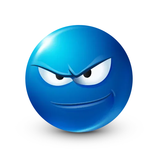 Стікер Telegram «Blue Emoji» 😣