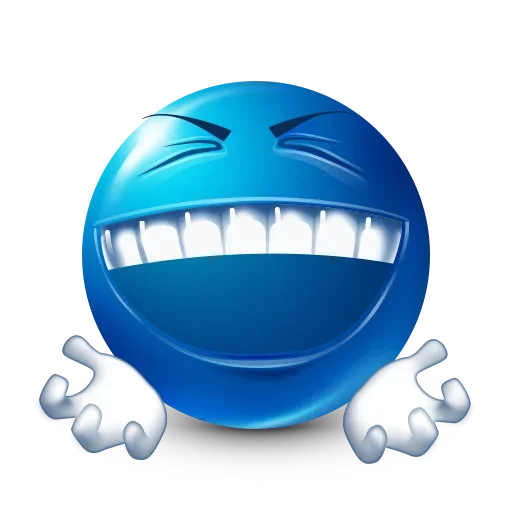 Blue Emoji sticker 😆