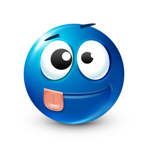Стікер Blue Emoji 😜