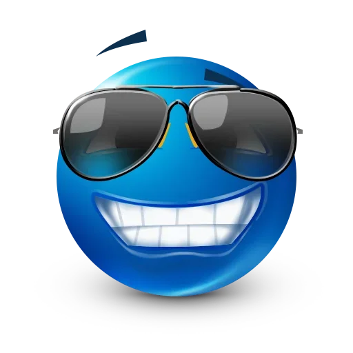 Telegram Sticker «Blue Emoji» 😎