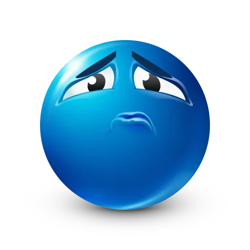 Telegram Sticker «Blue Emoji» 😔