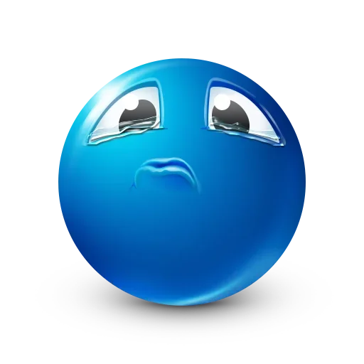 Стікер Blue Emoji 😞
