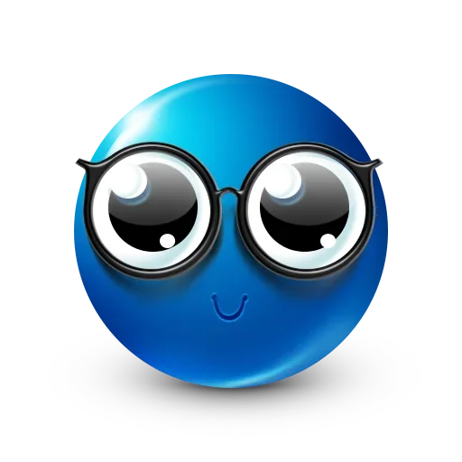 Стікер Blue Emoji 🤓