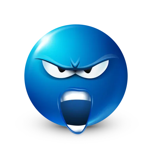 Стікер Telegram «Blue Emoji» 😡