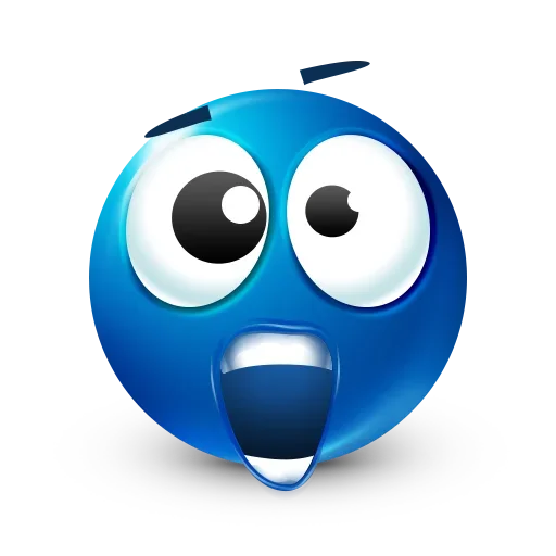 Telegram Sticker «Blue Emoji» 😧