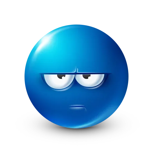 Стікер Telegram «Blue Emoji» 😑