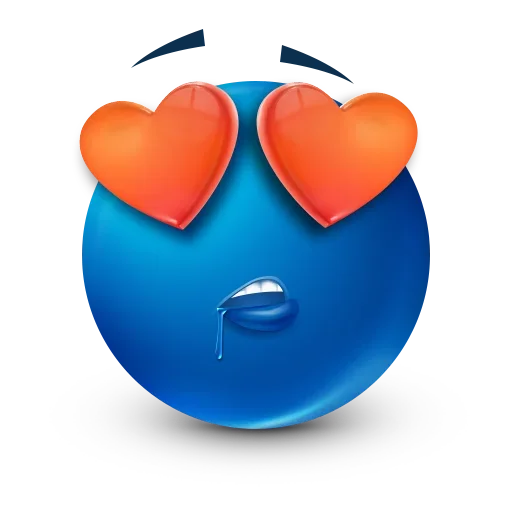 Стікер Blue Emoji 😍