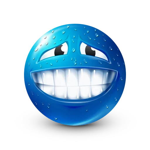Blue Emoji stiker 😅