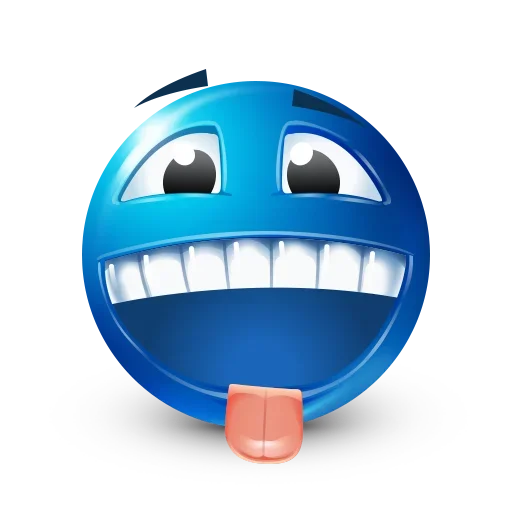 Стікер Telegram «Blue Emoji» 😝