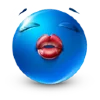 Blue Emoji emoji 😚