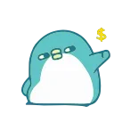 Blue Penguin emoji 🤑