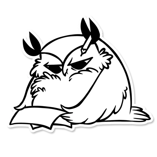 Telegram stiker «Boggart Owl» 📝
