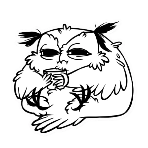 Стікер Telegram «Boggart Owl» ☕