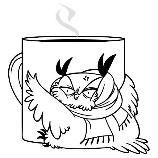 Telegram Sticker «Boggart Owl» ☕
