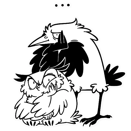 Telegram Sticker «Boggart Owl» ⚫