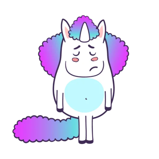 Telegram Sticker «Bright Unicorns» 😔