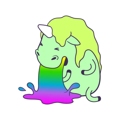 Telegram Sticker «Bright Unicorns» 🤮