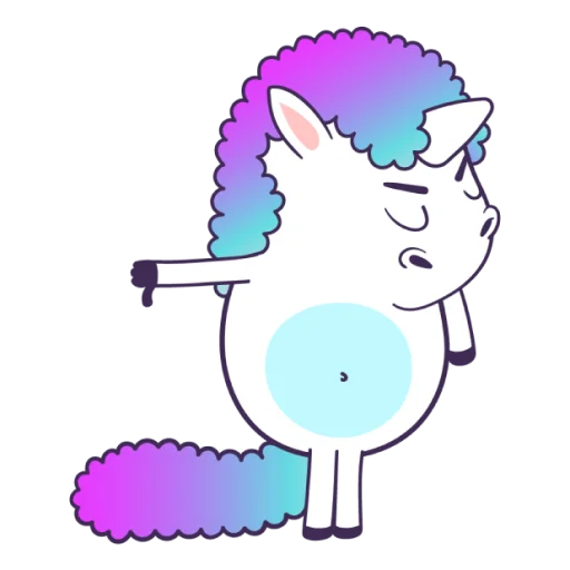 Telegram stiker «Bright Unicorns» 👎