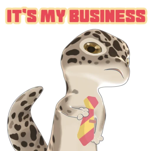 Bruce the Leopard Gecko emoji 👔