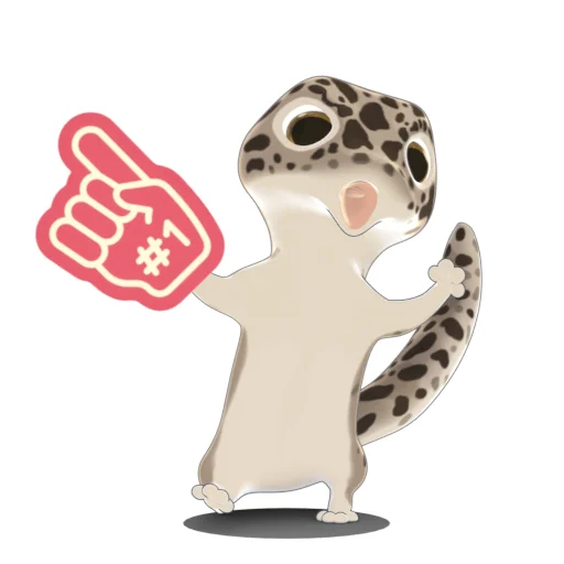 Telegram stiker «Bruce the Leopard Gecko» 1️⃣