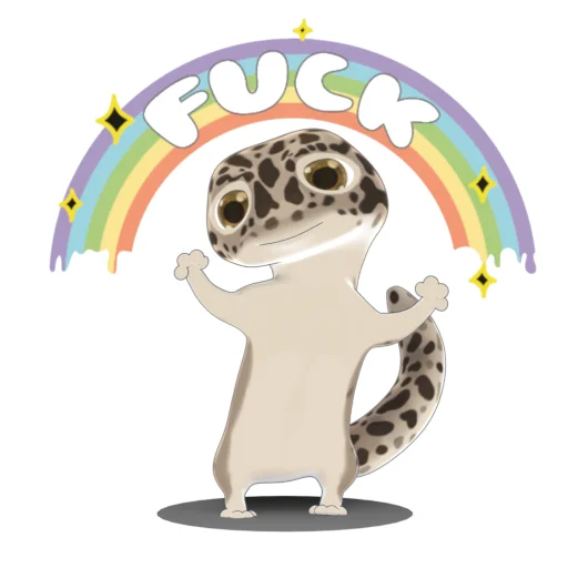 Telegram Sticker «Bruce the Leopard Gecko» 🌈
