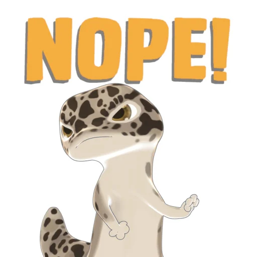 Telegram Sticker «Bruce the Leopard Gecko» 🙅‍♂️