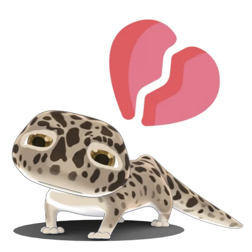 Bruce the Leopard Gecko emoji 💔