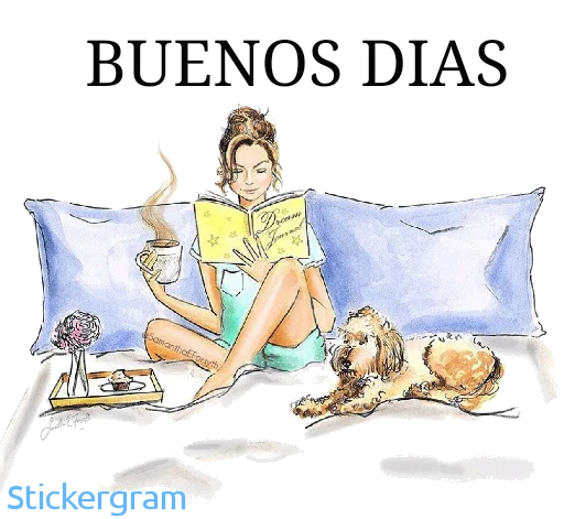 Стикер Telegram «Buenos días/noches By Vane♾» ☕️