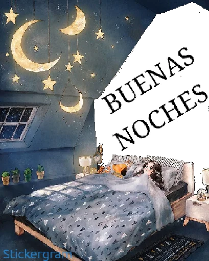 Стикер Telegram «Buenos días/noches By Vane♾» 🌙