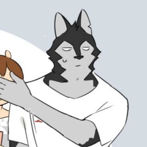 Стикер Telegram «Wolf Butler And His Cat Master» 🧁