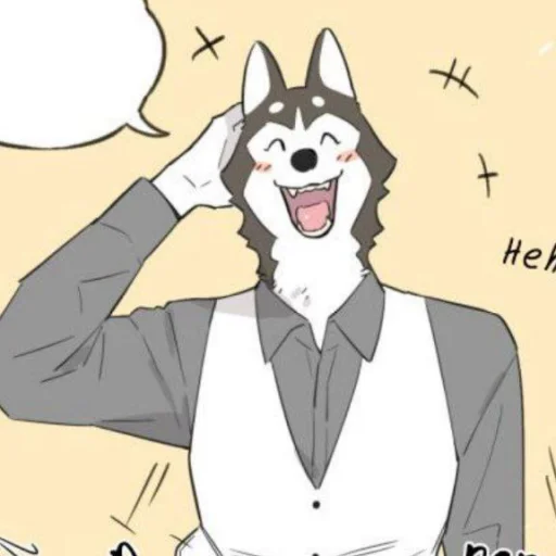 Telegram Sticker «Wolf Butler And His Cat Master» 🦴