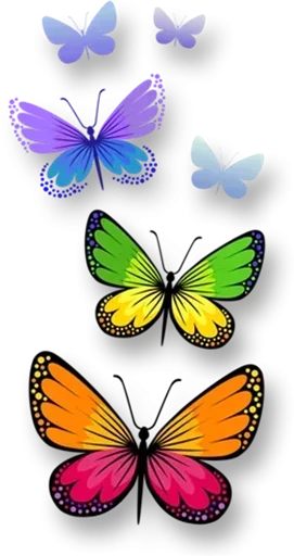 Telegram Sticker «Бабочки и Радость» 😖