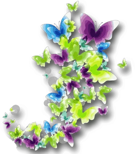 Telegram Sticker «Бабочки и Радость» 😫