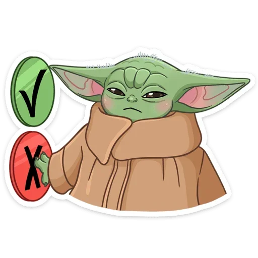 Telegram Sticker «Мандалорец: Малыш» 🙅‍♂️