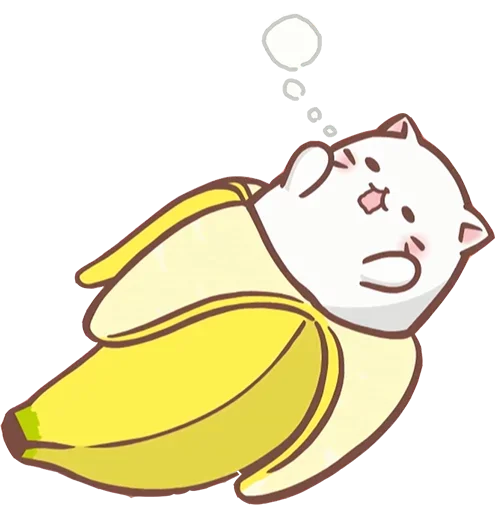 Эмодзи Bananya cat 💤