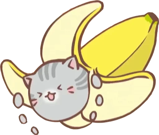 Стикер Bananya cat 😝