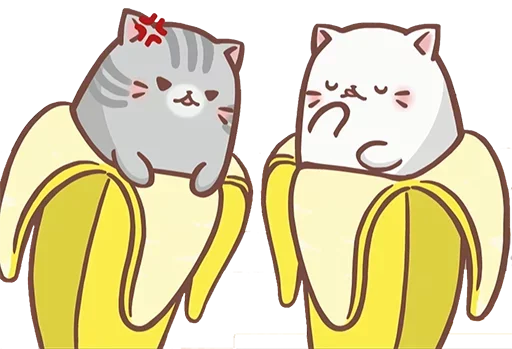 Telegram Sticker «Bananya cat» 😠