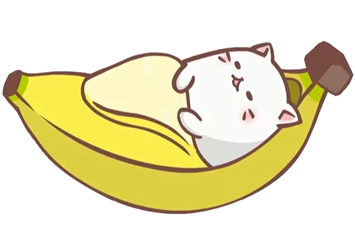 Эмодзи Bananya cat 😌
