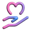 валентинка 3д emoji 🫶
