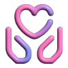 валентинка 3д emoji 🫶