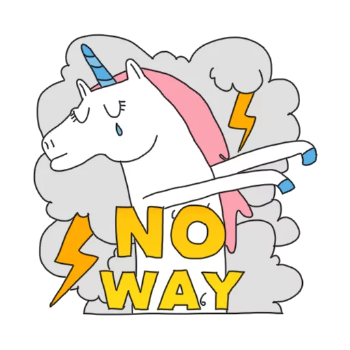 Telegram Sticker «Best Friend Of Unicorn» 👎