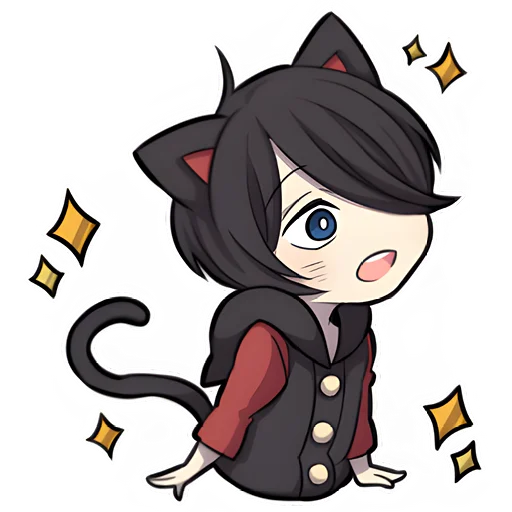 Telegram Sticker «Чёрный котёнок 3» 😱