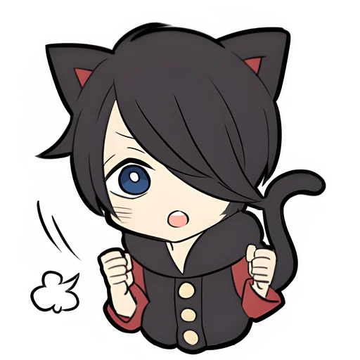 Telegram stiker «Чёрный котёнок 3» 👊