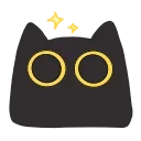 Telegram emoji black kitty