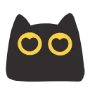 Емодзі black kitty 😍